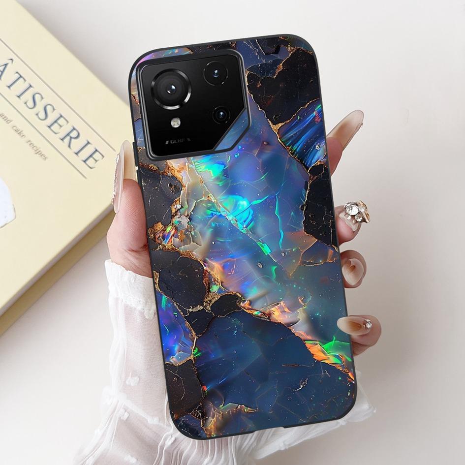 For Asus Rog Phone 9 Pro 5G Case Popular Flower Cartoon Soft Black Silicone Shockproof Cover For Asus Rog Phone 9 FE Phone9 Capa
