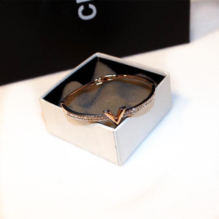 Koreanisch-Europäisches Strass-Buchstabenarmband - Damen Einfaches & Elegantes Design, S00166