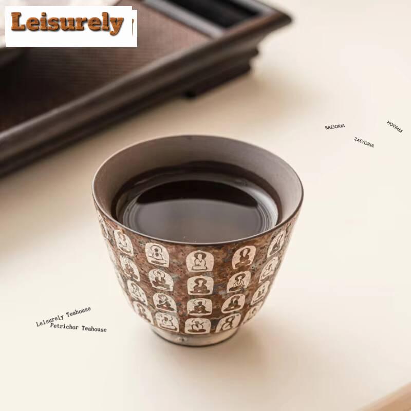 81ml Ten Thousand Buddhas Master Cup Creative Gilt Silver Bell-shaped Cup Tasting Mug Antique Water Jug Cafes Gift Collection