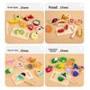 Simulation Kitchen Pretend Toy Wooden Classic Game Educational Toy for Children Kids Gift Cutting Fruit Vegetable Food Set Gifts