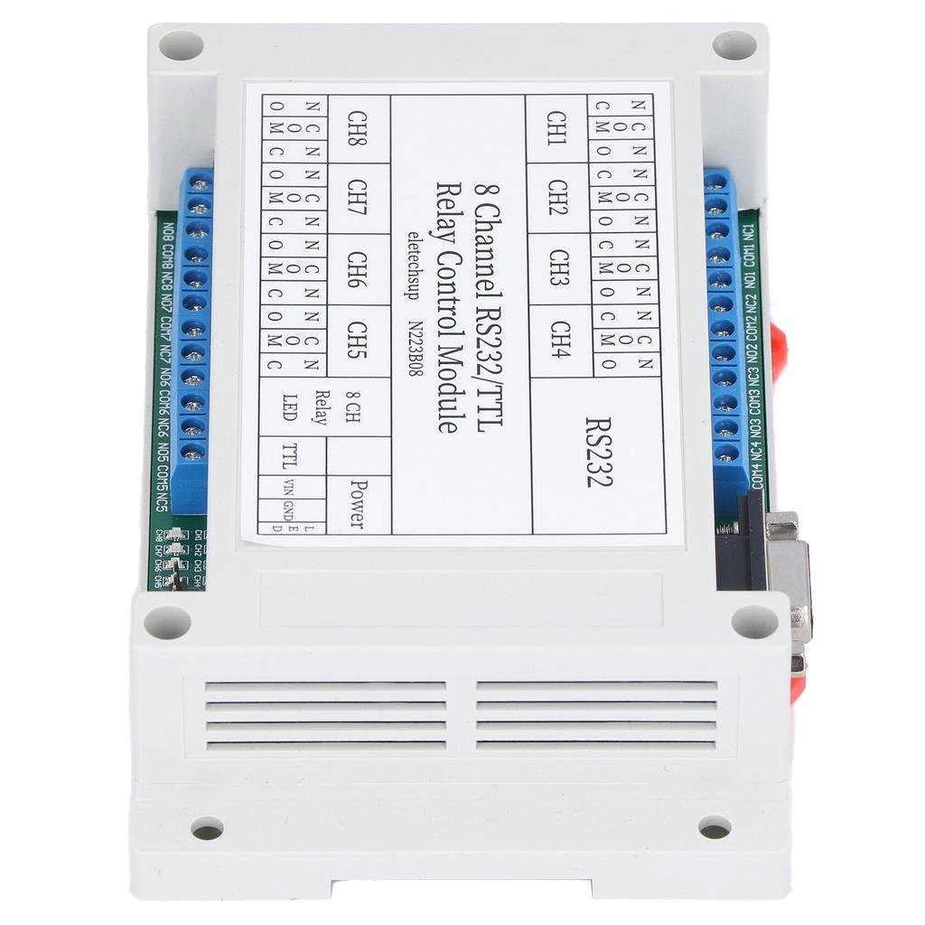 N223B08 8CH DC 12V RS232 Relay Module Serial Port Remote Control Switch Board with LEDWith Shell