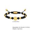 Tigerauge-Achat Naturstein Handgefertigtes Perlenarmband für Herren, Edelstahl Heiliger Benediktus Armband, Religiöser Gebetsschmuck
