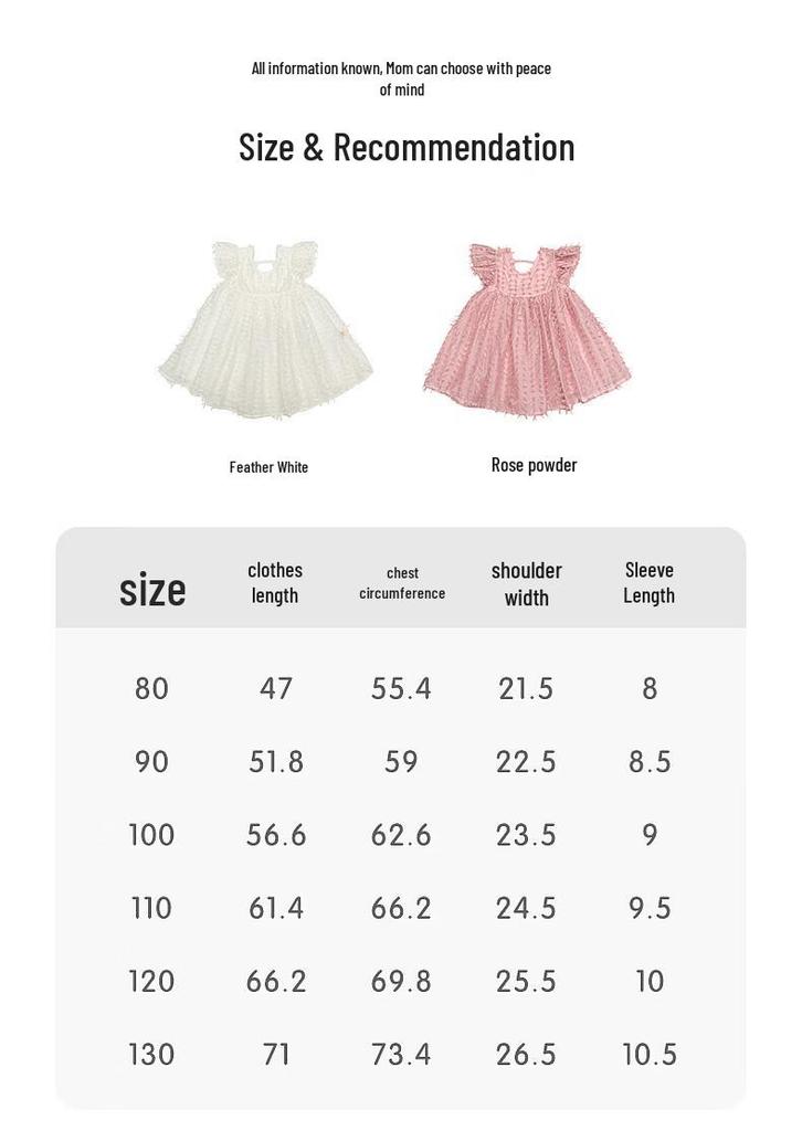 LELE JOVE Kids Flutter Sleeve Princess Dress