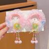 Children's Hanfu Tassel Hair Clip: Ancient Style Floral Bow Hair Tie for Girls