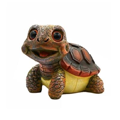 Lustige Schildkrötenstatue mit großen Augen Harz-Tier Kleine Skulptur Dekoration für Gartengestaltung und Heim-Schreibtisch-Display