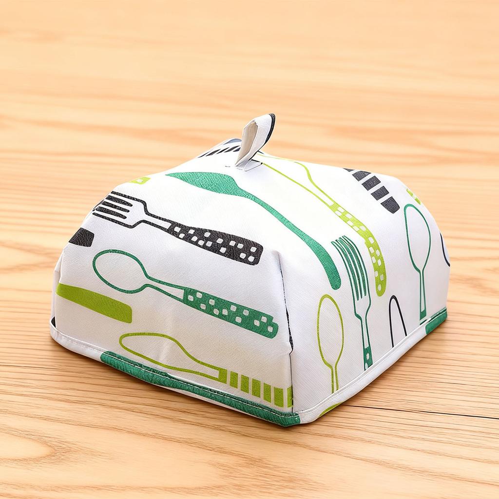1Pc Aluminum Foil Food Cover Heat Insulation Foldable Dish Dust Table Covers(Green Small)