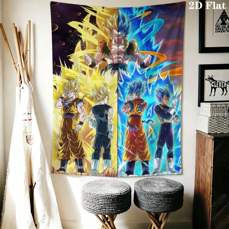 Dragon Ball Z Wall Tapestry Aesthetic Wall Hanging Printed Fabric Blanket Decorative Tapestries For Bedroom Living Room Home Decor