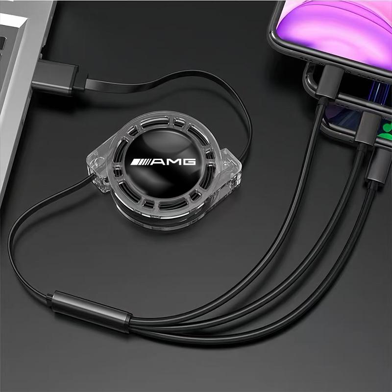 3-in-1 Micro Data Wire USB Type C Fast Charger For Mercedes Benz AMG W203 W205 W206 W211 W220 W212 W201 W210 W140 W169 GLE GLC ETP7