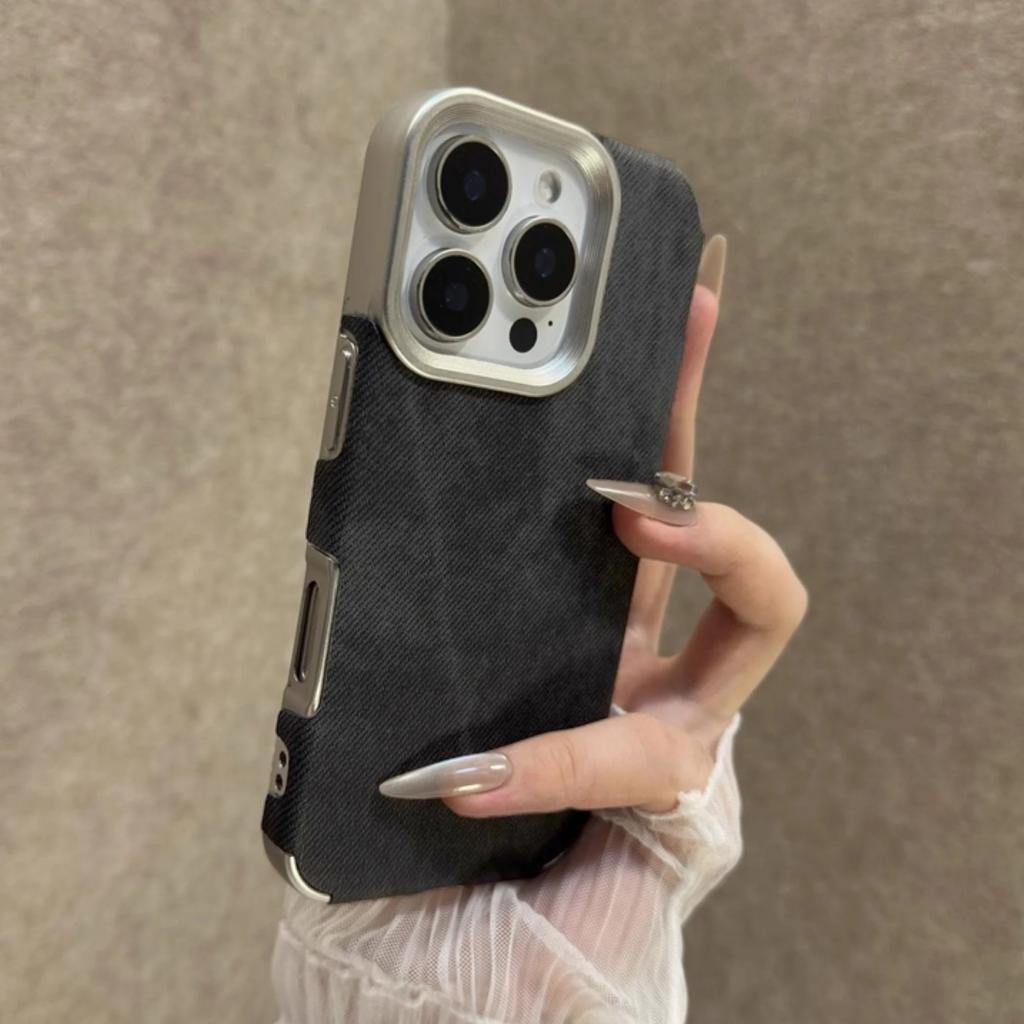 Retro Vintage Cowboy Fabric Case for iPhone 17 Air 16 15 14 Plus 13 12 11 17 Pro Max Luxury Jeans Soft Bumper Armor Phone Cover