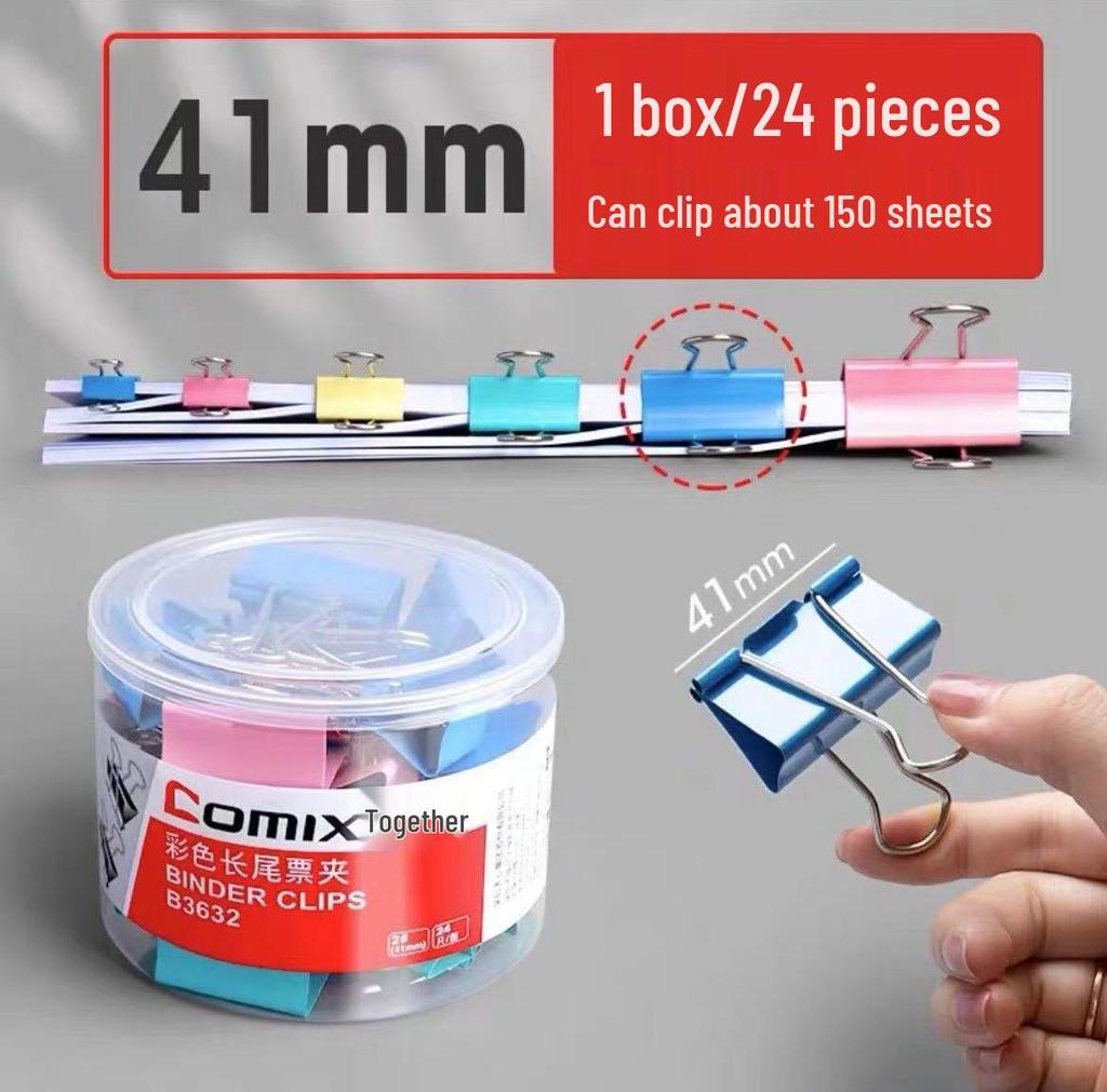 Qixin Swallowtail Clips: Effort-Saving, Colored Metal Clips for Office and Student Use, Available In Large, Medium, Small Sizes