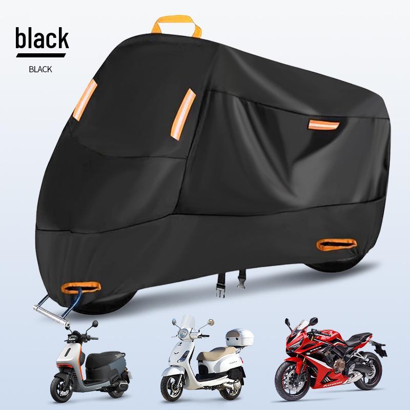 

Silver Coated 210D Motorcycle and Bicycle Cover - Sunproof, Rainproof, Dustproof 210D-M [200*95*110 cm]
