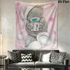 Tatty Teddy Wall Tapestry Aesthetic Wall Hanging Printed Fabric Blanket Decorative Tapestries for Bedroom Living Room Home Decor