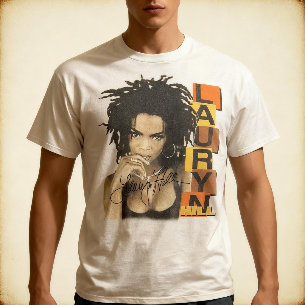Lauryn Hill Weißes Kurzarm-T-Shirt Alle Größen Unisex