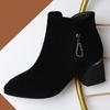 Fashion Chunky Heel Woman Short Shoes Zip With Tassels Booties Boot Large Size Warm High Quality Goth Fashion 2025 Ankle Boots for Women