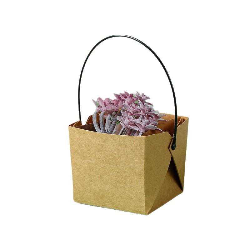 Handmade Waterproof Kraft Paper Succulent Gift Box Pot