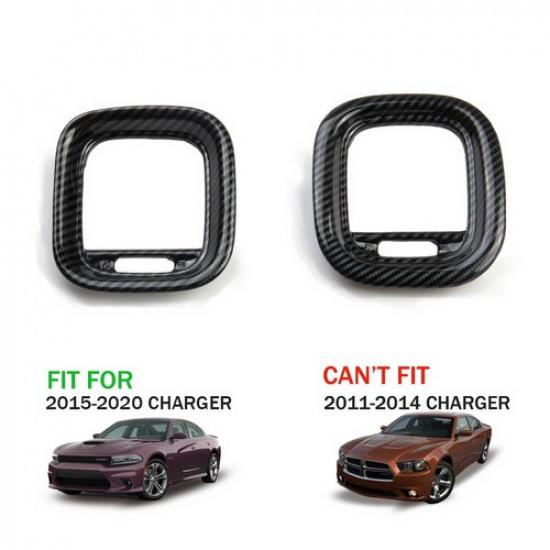 Carbon Fiber Style Dashboard Sides Air Vent Outlet Trim Cover For Dodge Charger