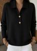 2026 Autumn/Winter Women's European-American Knit Lapel Sweater: Half-Button, Loose, Casual Style