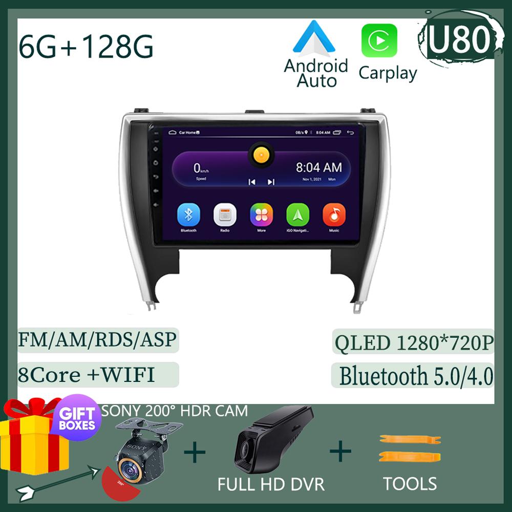 10.1INCH Android 13 Car Radio For Toyota Camry 7 XV 50 55 2015 2016 2017 Multimedia 4G+WIFI Video Player Navigation GPS Stereo