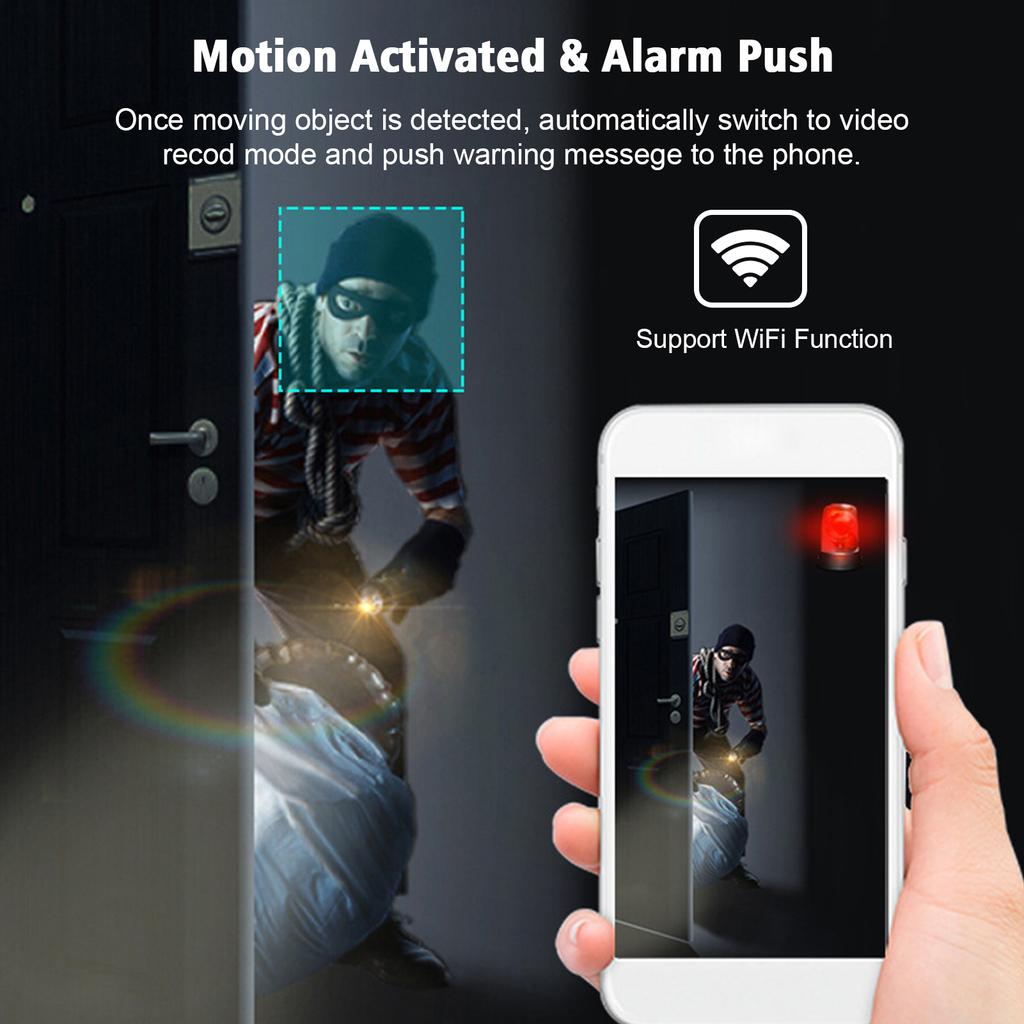 1080P WiFi Mini Camera Video Cam Camcorder 150 degrees Wide Angle Motion Detection 128GB Extended Memory 240mAh