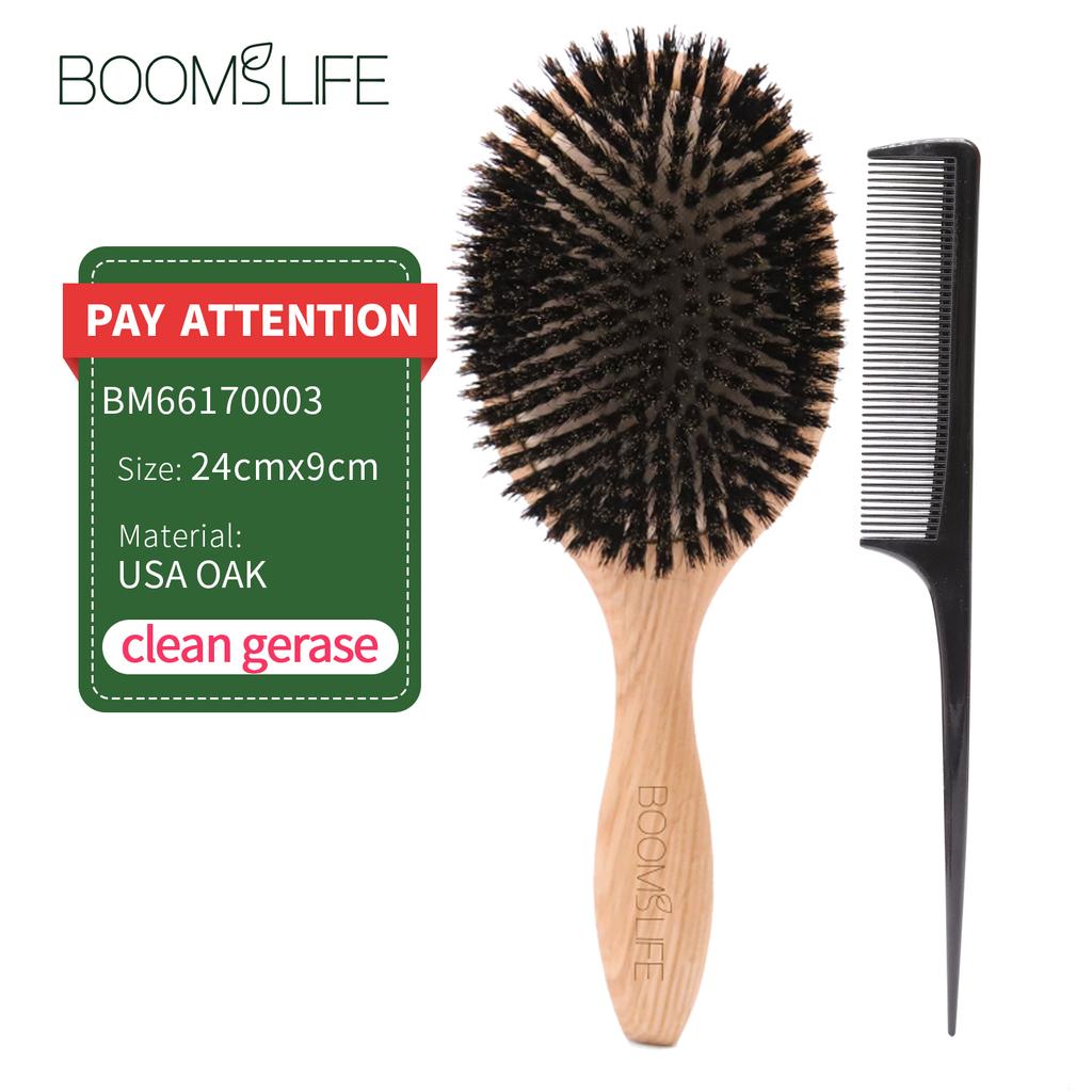 Boar Bristle Hair Brush Women Combs for Hair Wood HairBrush Detangle Straightener Brush Hair Comb Barber Accessories