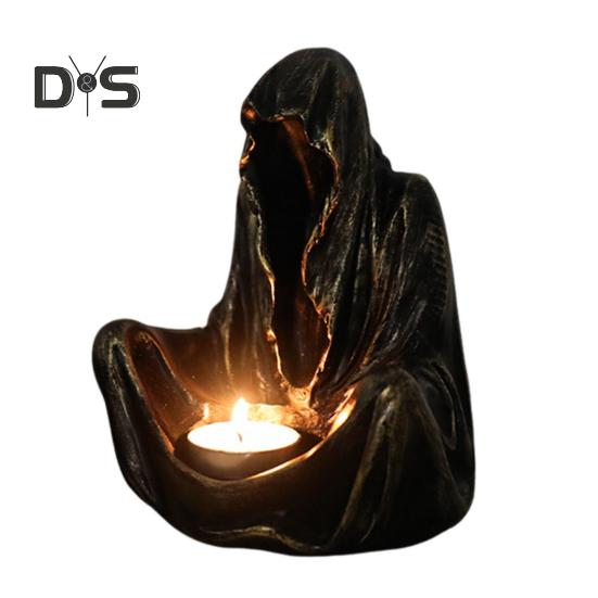 Halloween Ghost Wizard lysestake harpiks figur duftende telys stearinlys lysestake bord midtpunkt Desktop dekorasjon Festival gave