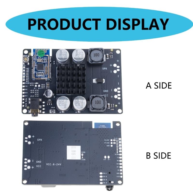 Bluetooth-compatible 5.0 Power Amplifier Board Mono 80W/100W AUX Input Line In Supports Serial Port Renaming Password