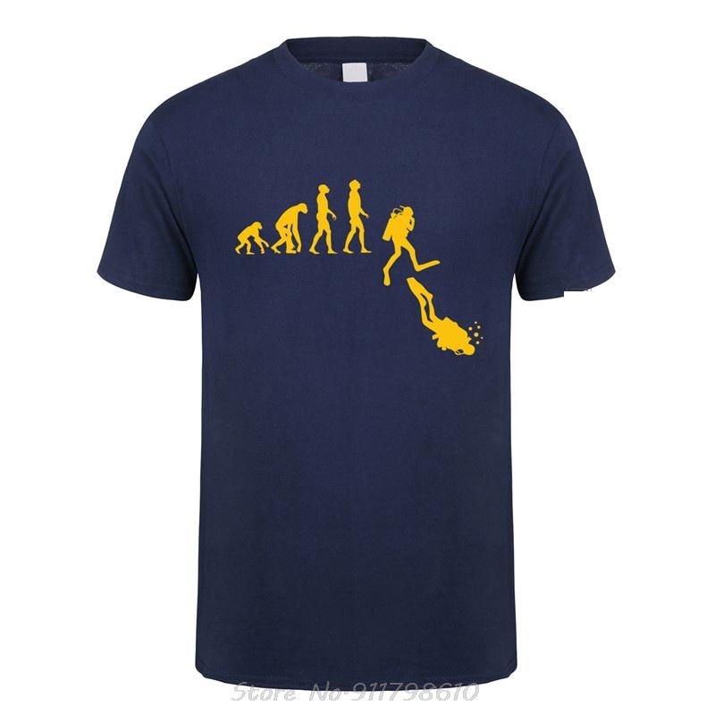 

Diving Evolution T Shirt Men Cotton Funny Diver T-shirt Man Clothing High Street Camiseta Basic Tops Fitness t shirt Streetwear 4XL
