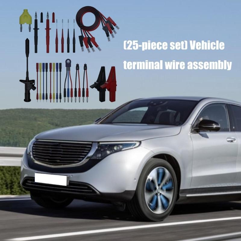 25-teiliges Set zum Prüfen elektrischer Anschlüsse, Multimeter-Messleitungen mit Prüfspitzen, Kfz-Schaltungsprüfleitungen
