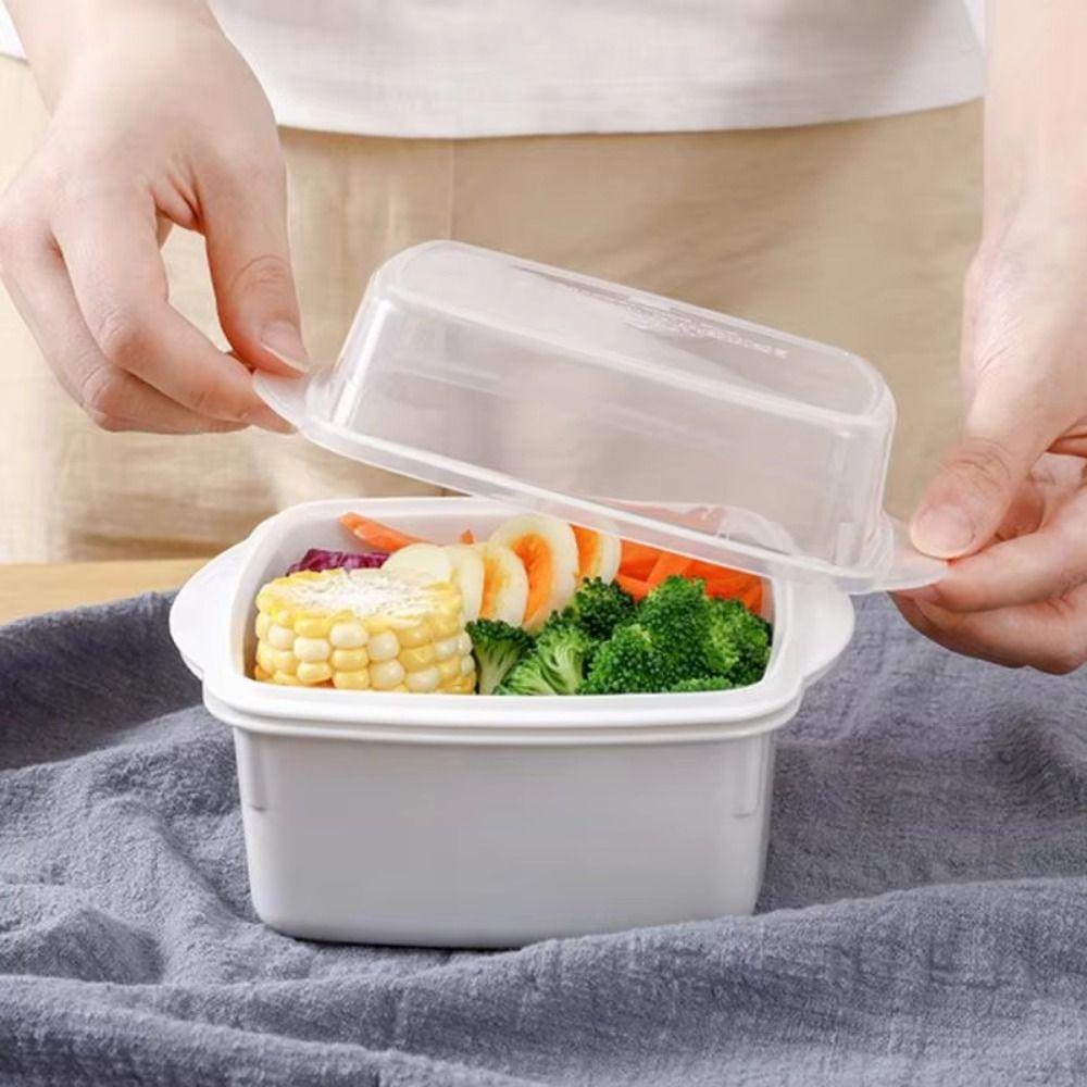 Mehrschichtige Mikrowellen-Dampfgarbox mit Deckel Kunststoff Küchen-Dampfgarer Hitzebeständige Gemüse-Lunchbox