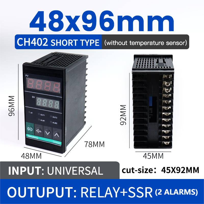 Cyfrowy regulator temperatury PID CH402 CH102 CH702 CH902 Przekaźnik/SSR Podwójne wyjście Termostat Termoregulator 85-265vac 0-400℃