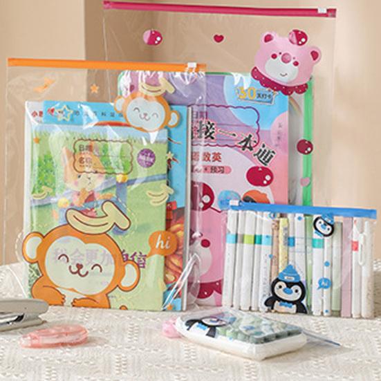 10PCS Storage Bag Transparent Zippered Storage Bag with Writing Label Area Moisture Resistant Organization Bag for Home Travel Packing