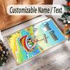 Personalized Crystal Velvet Carpet Custom Name Text,Asterix & Obelix Anti Slip Area Rug For Home Decoration
