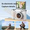 180° Flip Screen Digital Camera 48MP Retro CCD 8X Digital Zoom Student Compact Photography Camcorder Selfie Cam Video Recorder