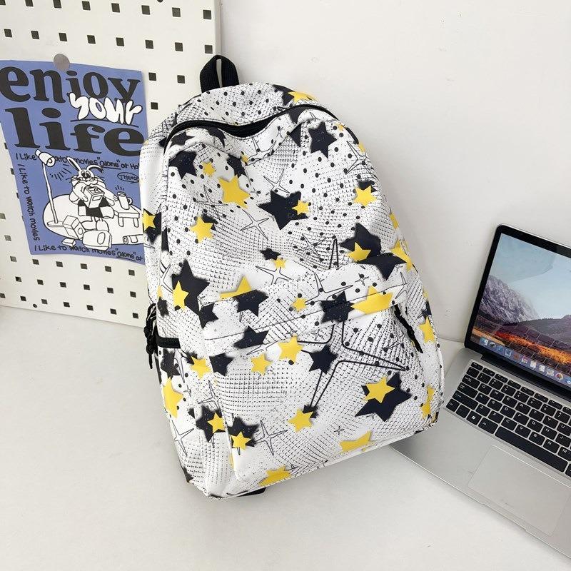 Large Capacity Backpack Wind High Value Star Men and Women Backpack Trend Travel Backpack Leisure Student Schoolbag