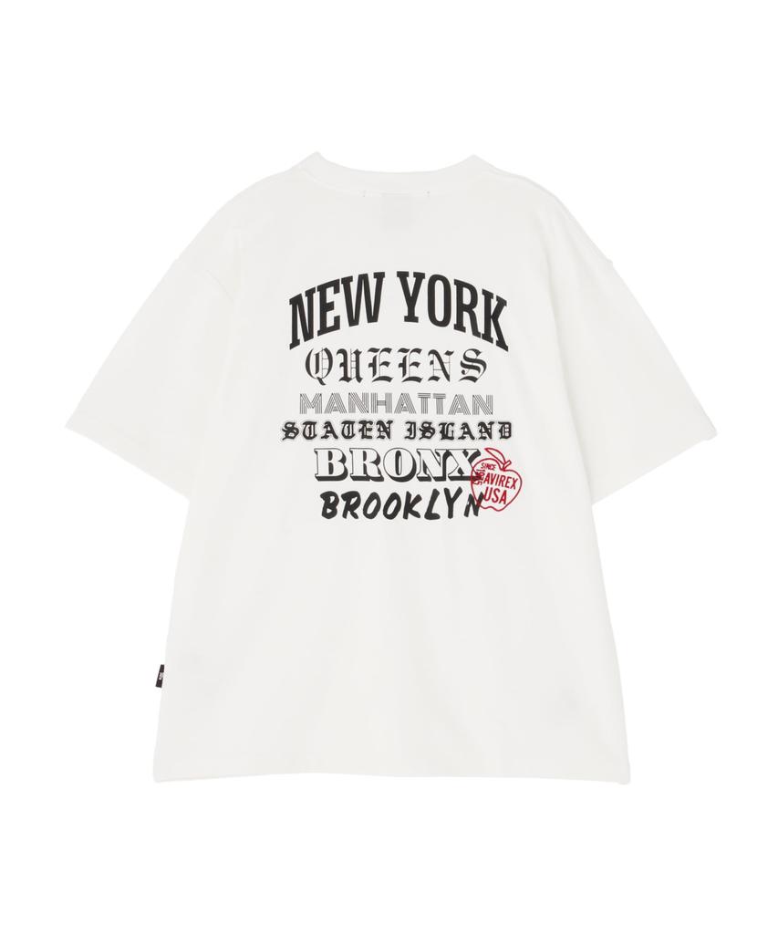 AVIREX BIG APPLE T-SHIRT men's L 030 white 783-5134033
