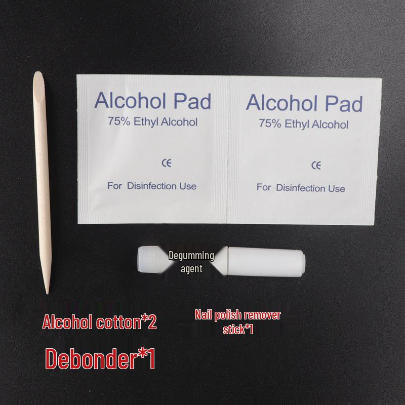Nail Art Kit: Glue Remover, Alcohol Pads, Cotton Balls, File, Removal Sticks, Jelly Glue, Wearable Nails, Removal Pads