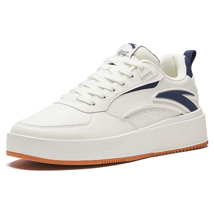 Anta Milk Cap 2 Comfortable Versatile Non-Slip Wear-Resistant Low-Top Skate Shoes Men Skate Shoes White Blue 912348080-1