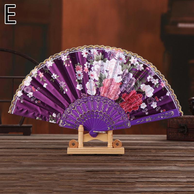 New Chinese Style Dance Party Wedding Lace Folding Hand Held Flower Fan pA TM