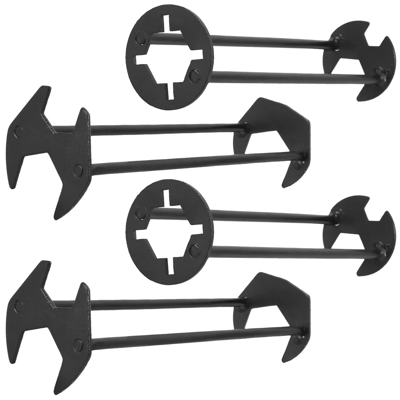 

4 шт. Ключ для раковины Металлический инструмент для раковины Универсальный ключ для смесителя Ручной инструмент Ключ для сантехники Инструмент Ключ для раковины для труднодоступных мест чёрный