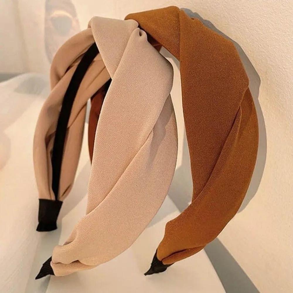Turban Hairband Twist Design Wide Women s Daily Headband Dark pink-onesize