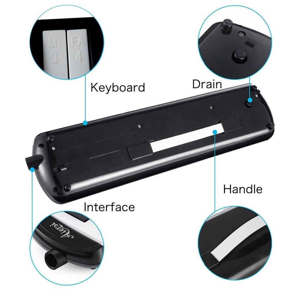 Aiersi for and Includes Soft Tabletop and Standing Pipe ME-32AD 32-Key Melodica, Plastic, Beginners, Children, Students, Case, Hose,