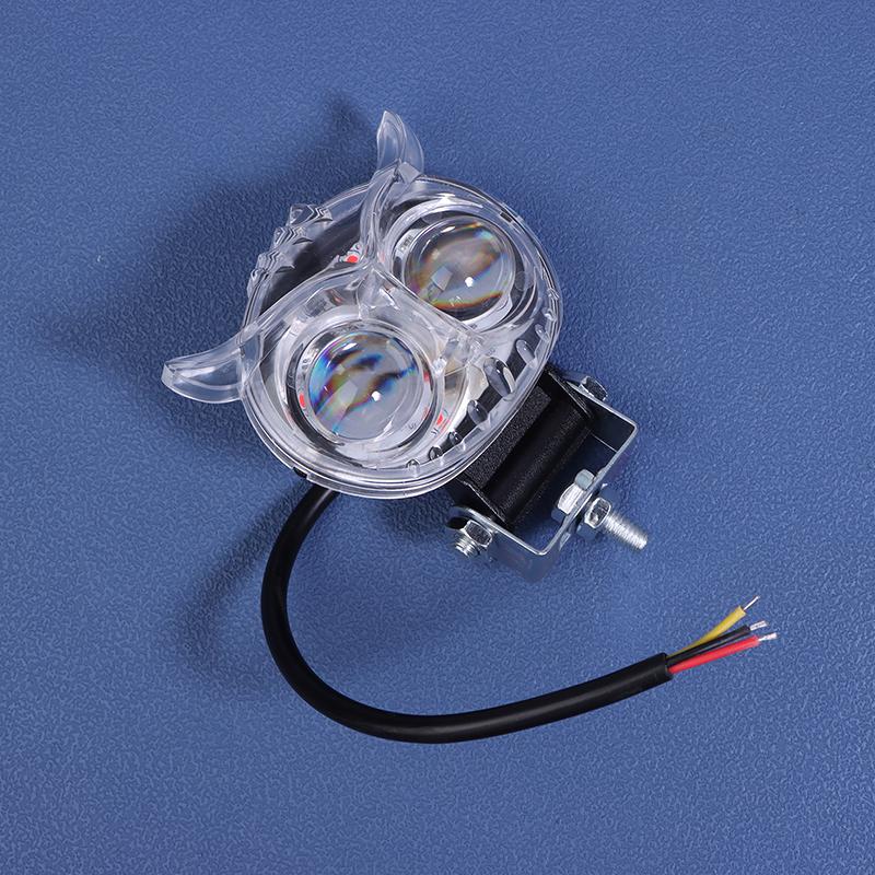 Dual Color Motorcycle Headlight Owl Design Auxiliary Spotlights Motorbike Scooter Lights
