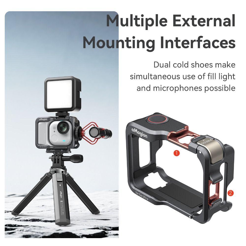 Quick Release Metal Rabbit Cage for Insta360 Go Ultra Action Camera Accessories
