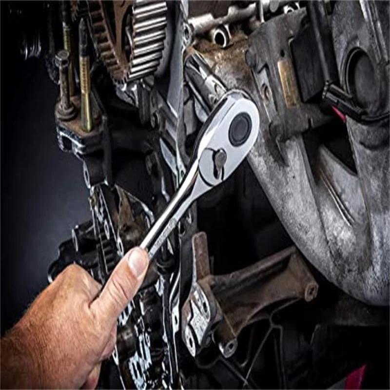 Sale 1/4'' Drive 24-tooth Full Polish Ratchet Set Premium Chrome Vanadium Steel Construction Plated Finish