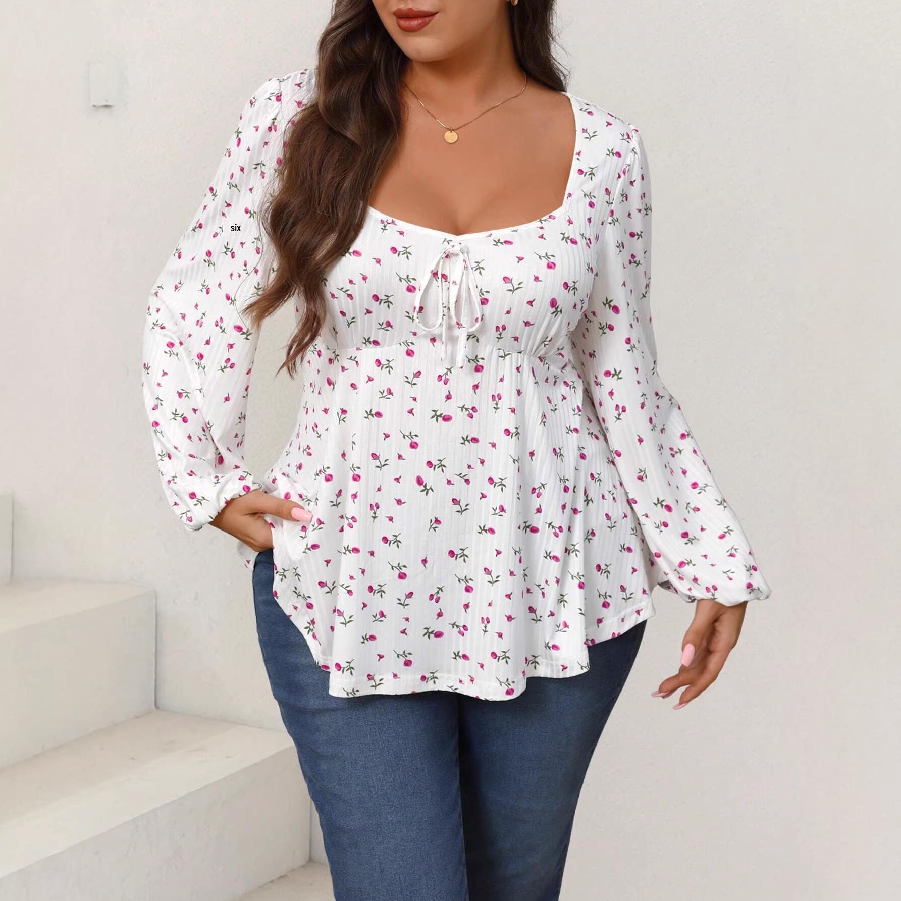 

Women s Long-Sleeve Printed T-Shirt - Summer Style XXXXL білий