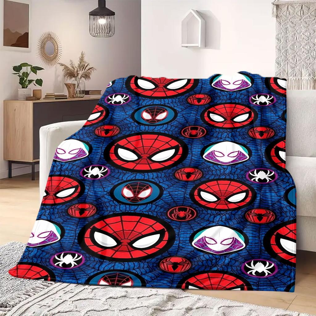 Marvel Print Flannel Blanket for Sofas Beds Bedrooms Chairs Travel Picnics Cartoon Home Decor Various Sizes Available New