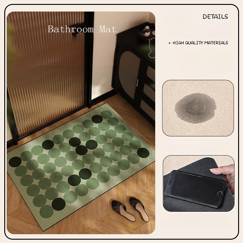 High-end Retro Printed Carpet Diatomaceous Earth Mat Bathroom Mat Water Absorbent Quick-drying Non-slip Mat