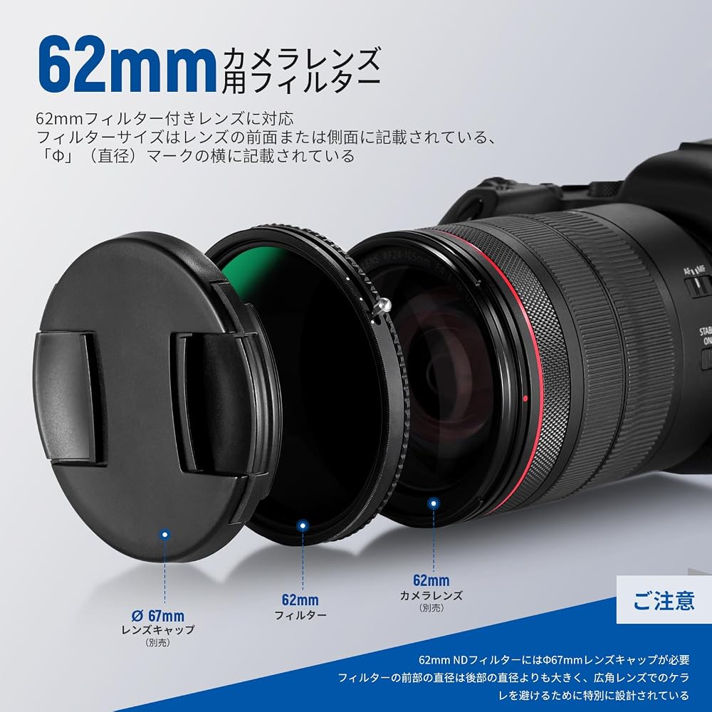 NEEWER 2-in-1 62mm Variable ND Filter ND2–ND32 & CPL Multifunctional Filter, 2-in-1, No X-shaped unevenness, HD Optical Glass, 30-layer Nano Coating,