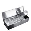 Stainless Steel Spice & Seasoning Box with Lid for Kitchen or Restaurant Use