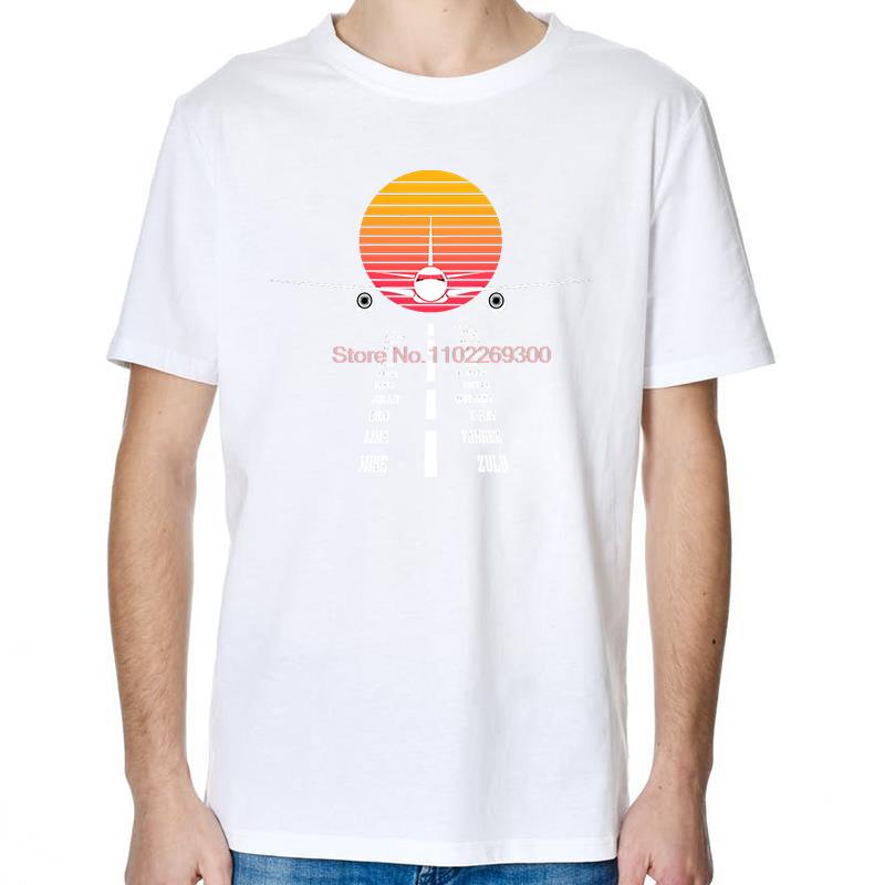 Pilot Alphabet Airplane Aviator Pilot Gift Graphic T Shirts Fashion Tees Tops Summer Cotton Short Sleeve TShirts Print T Shirt